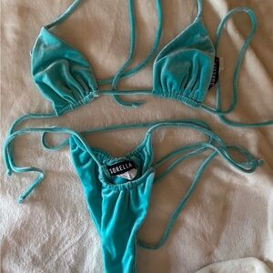 Velvet bikini new turquoise